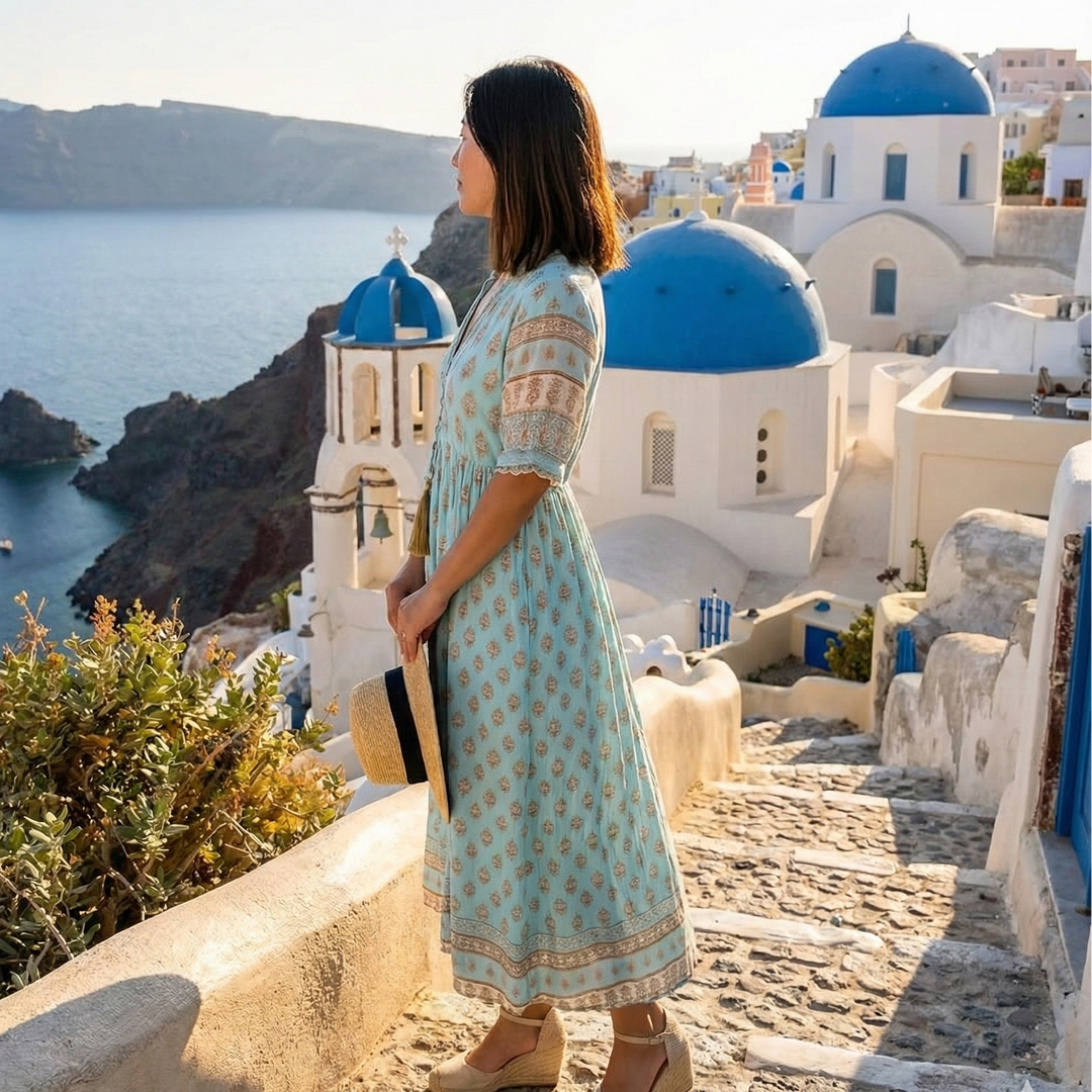 Women's Boho Style Summer Midi Dress