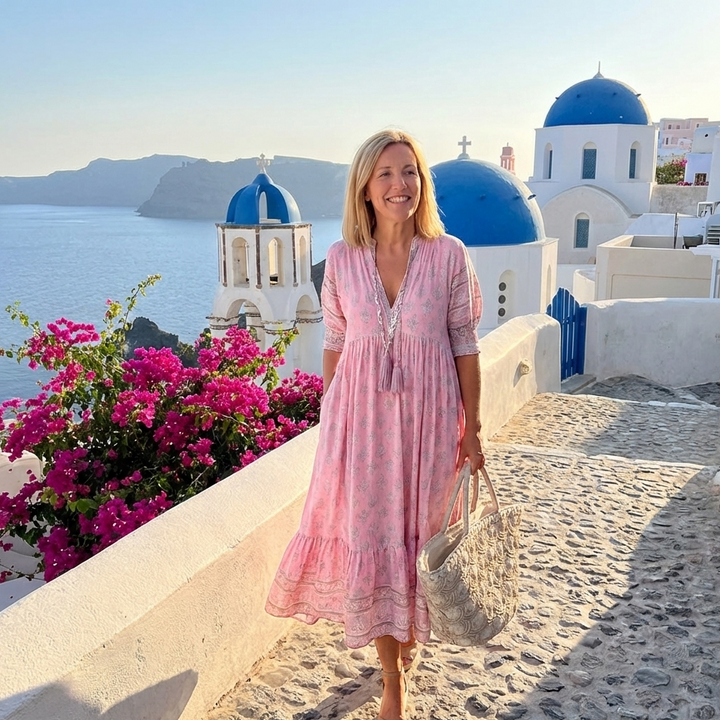 Women's Boho Style Summer Midi Dress