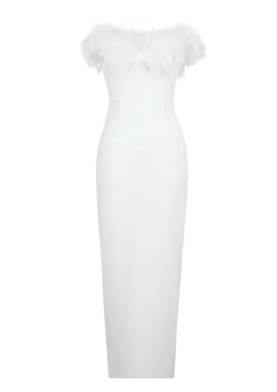 Women's White Evening Maxi Dress