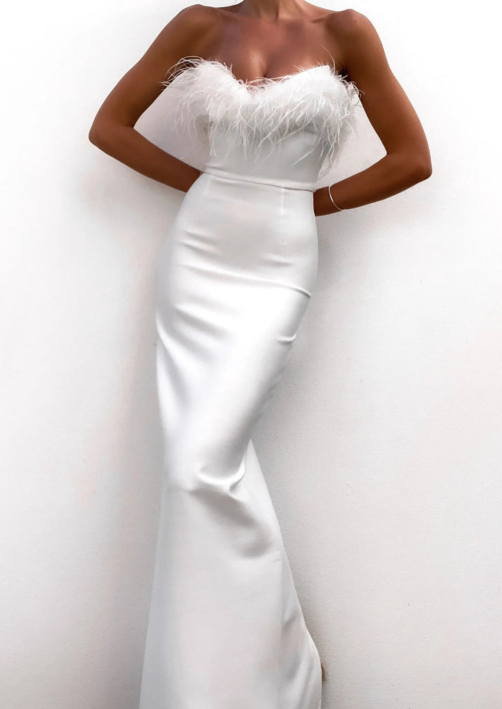 Women's White Evening Maxi Dress
