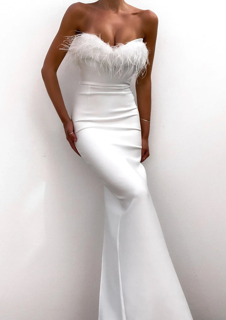 Women's White Evening Maxi Dress