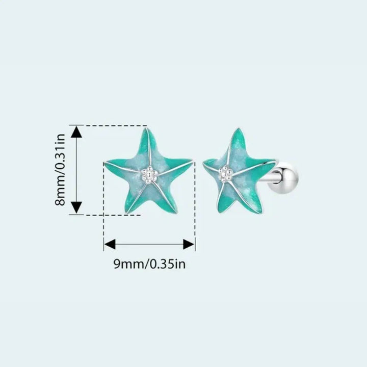 Elegant Starfish Embroidered Nautical Blue Throw Pillow