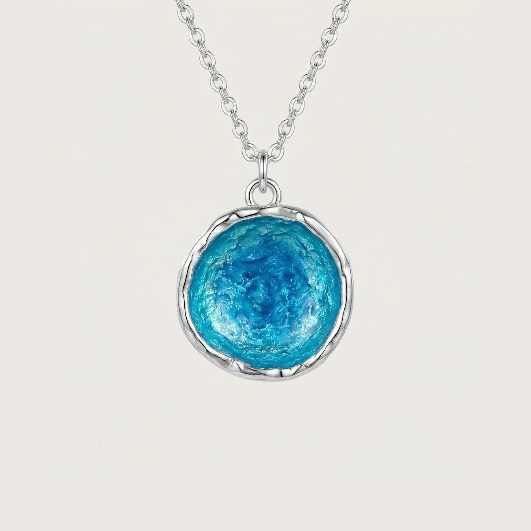 Elegant Blue Crystal Heart Pendant Necklace