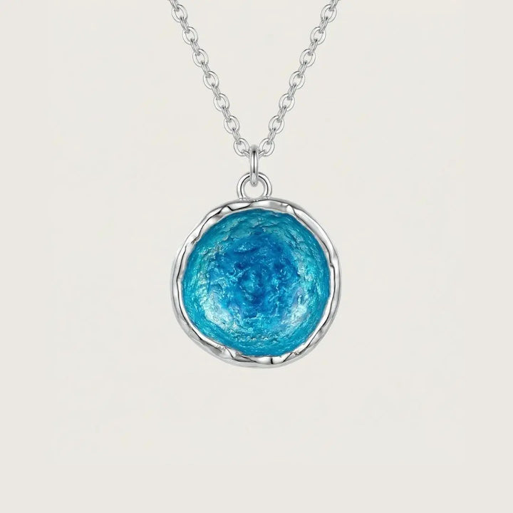 Elegant Blue Crystal Heart Pendant Necklace
