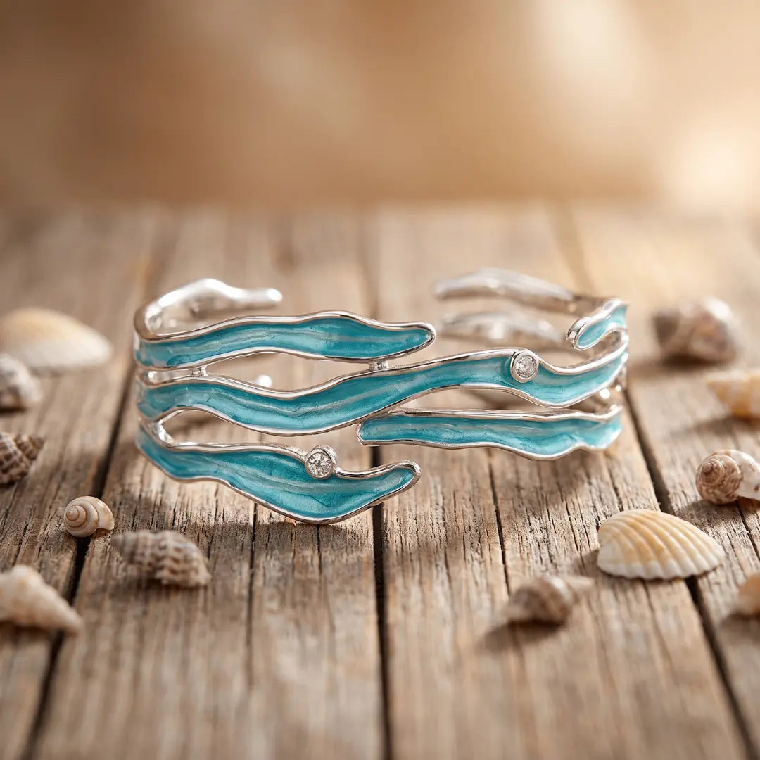 Women's Flowing Aquamarine Currents Dress