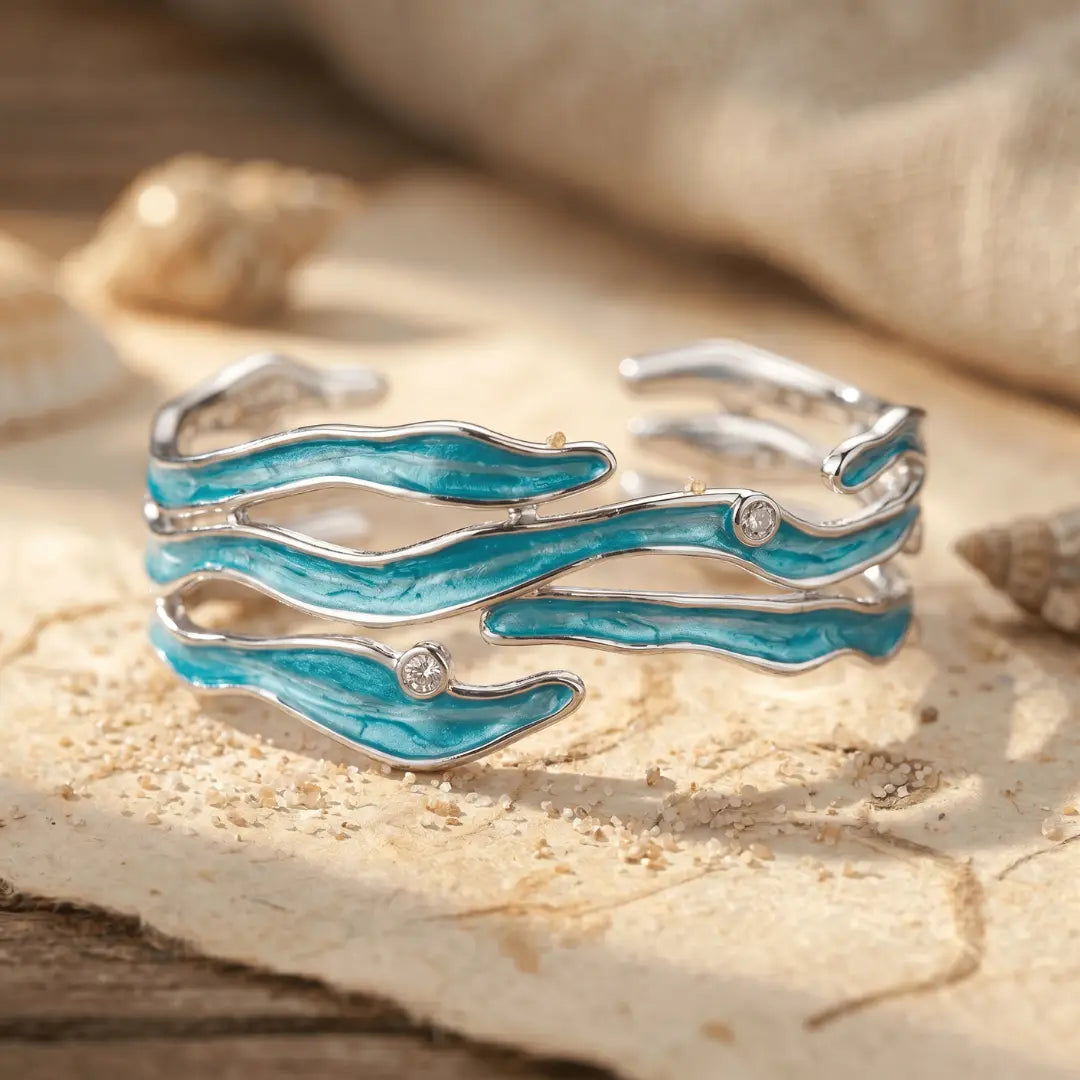 Women's Flowing Aquamarine Currents Dress