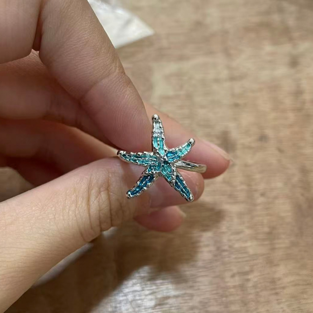 Women's Elegant Blue Star Pattern Crystal Pendant Necklace