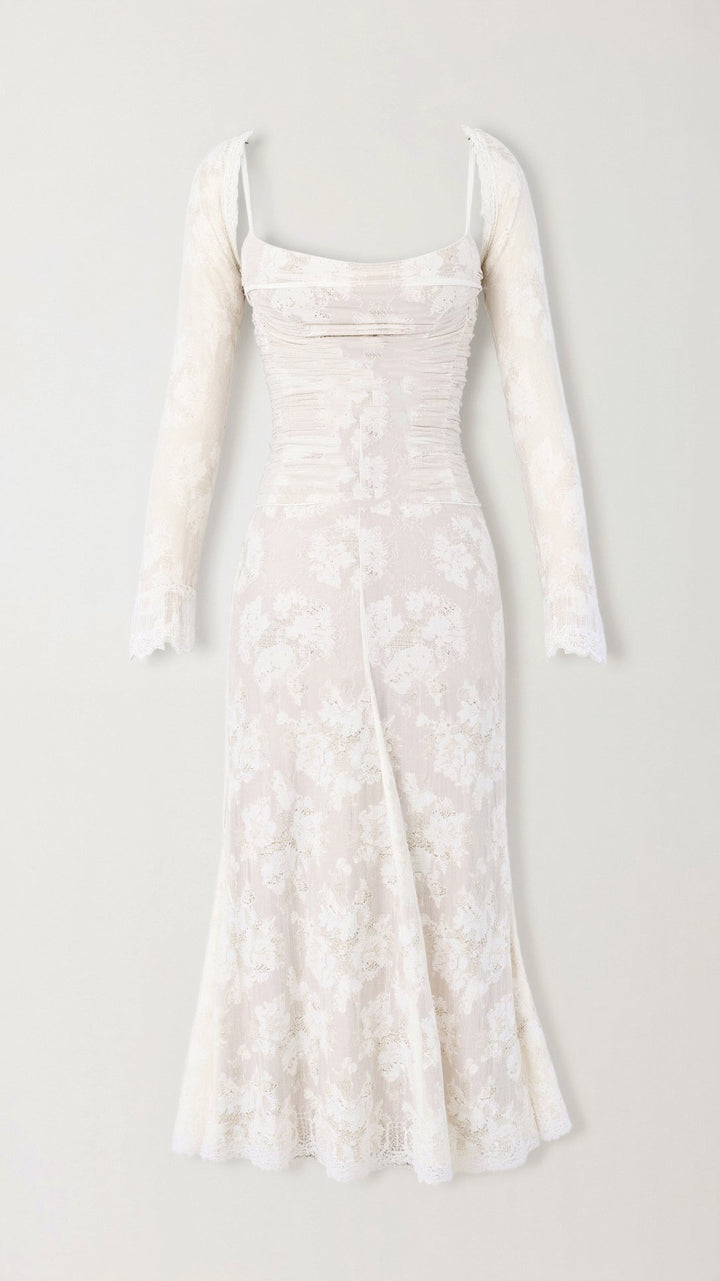 Women's Elegant Long Lace Wedding Guest Maxi Dress