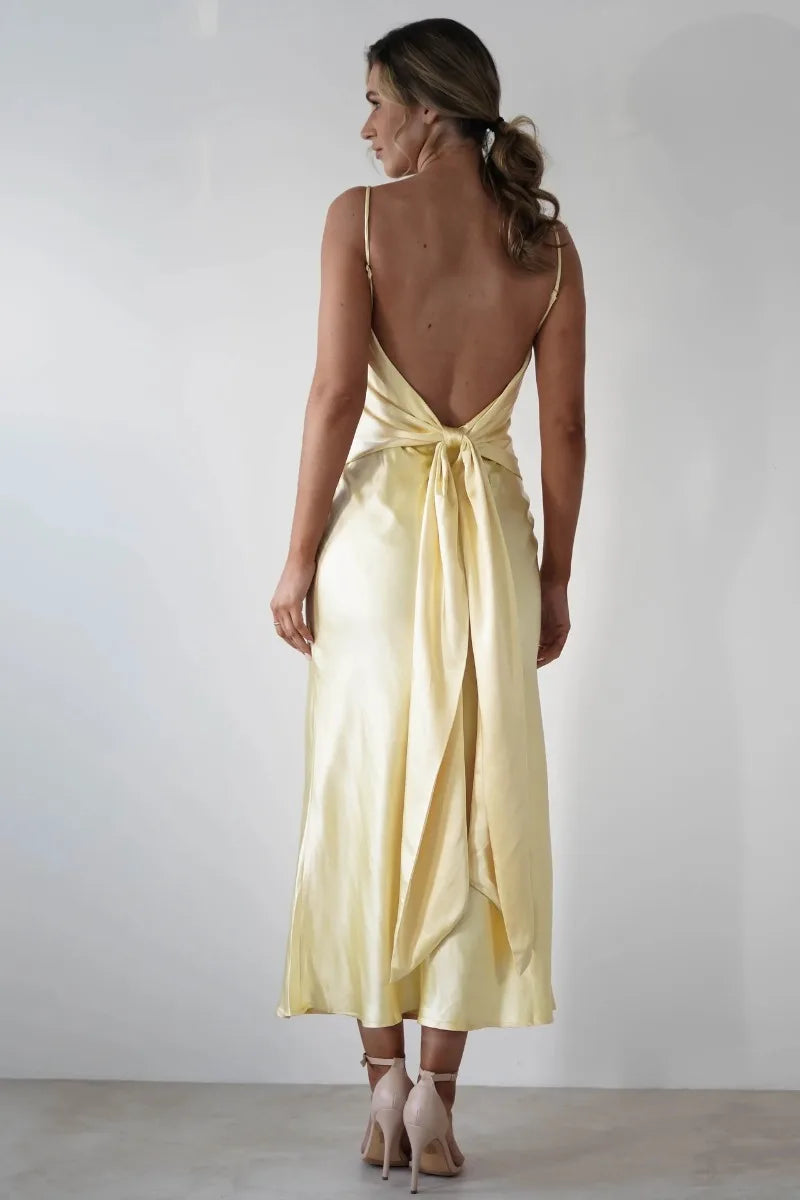 Women's Sleek Slip Delicate Strap Detail Maxi Dress