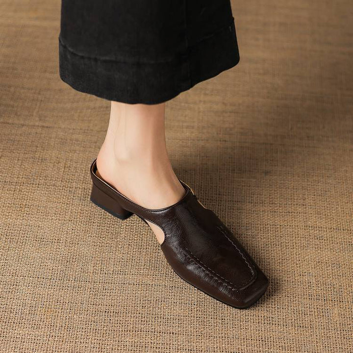 Vivienne | Square-Toe Slingback Mules