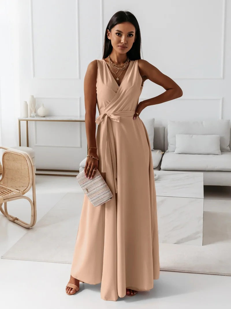 Women's Wrap Wedding Guest Elegant Maxi Dress