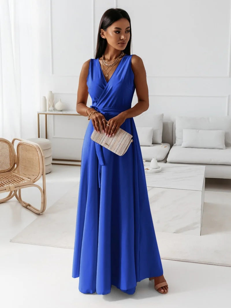 Women's Wrap Wedding Guest Elegant Maxi Dress