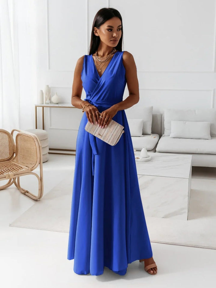 Women's Wrap Wedding Guest Elegant Maxi Dress