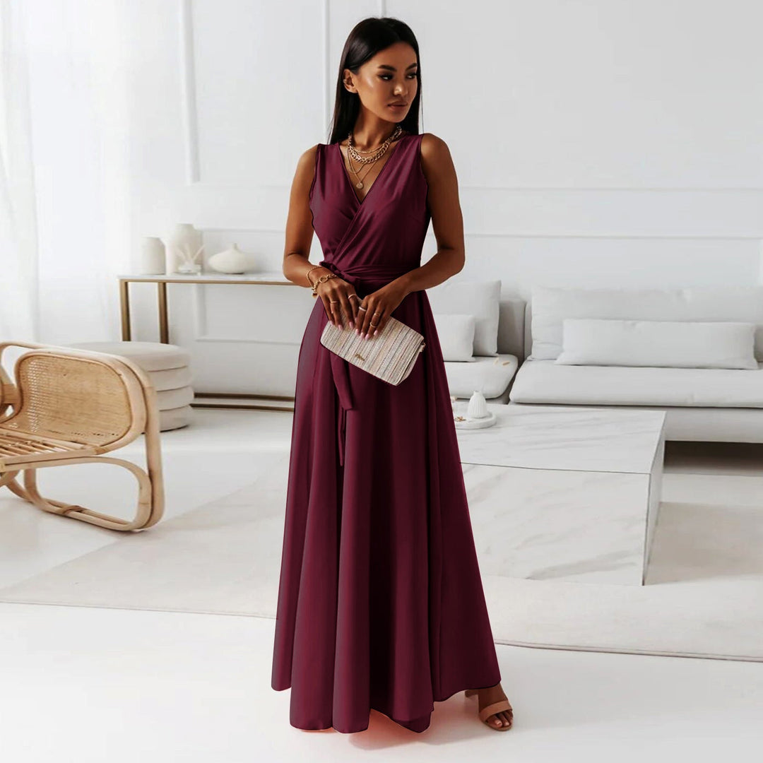 Women's Wrap Wedding Guest Elegant Maxi Dress