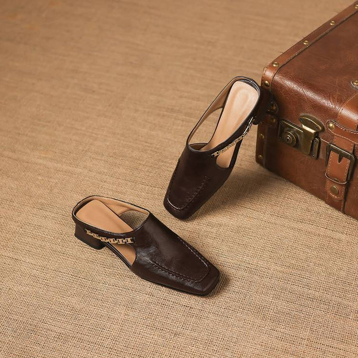 Vivienne | Square-Toe Slingback Mules