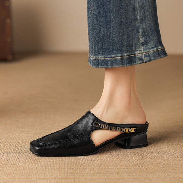 Vivienne | Square-Toe Slingback Mules