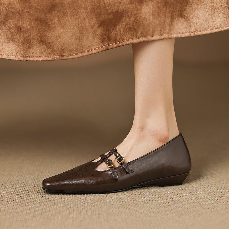 Etta | Brogued Double-Strap Mules