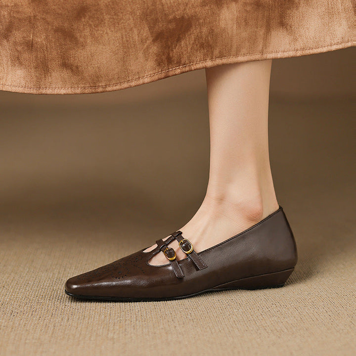 Etta | Brogued Double-Strap Mules