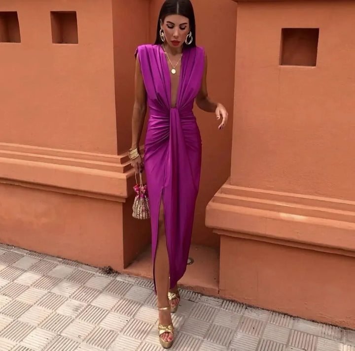 Women's Pleated Soft Midi Dress