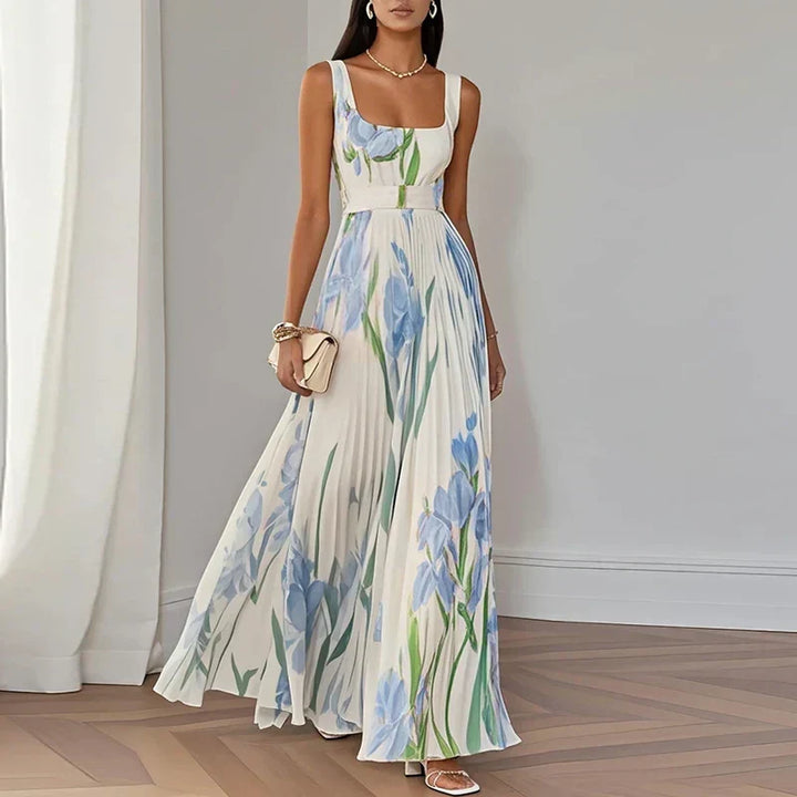 Women's Flowy Floral A-Line Maxi Dress