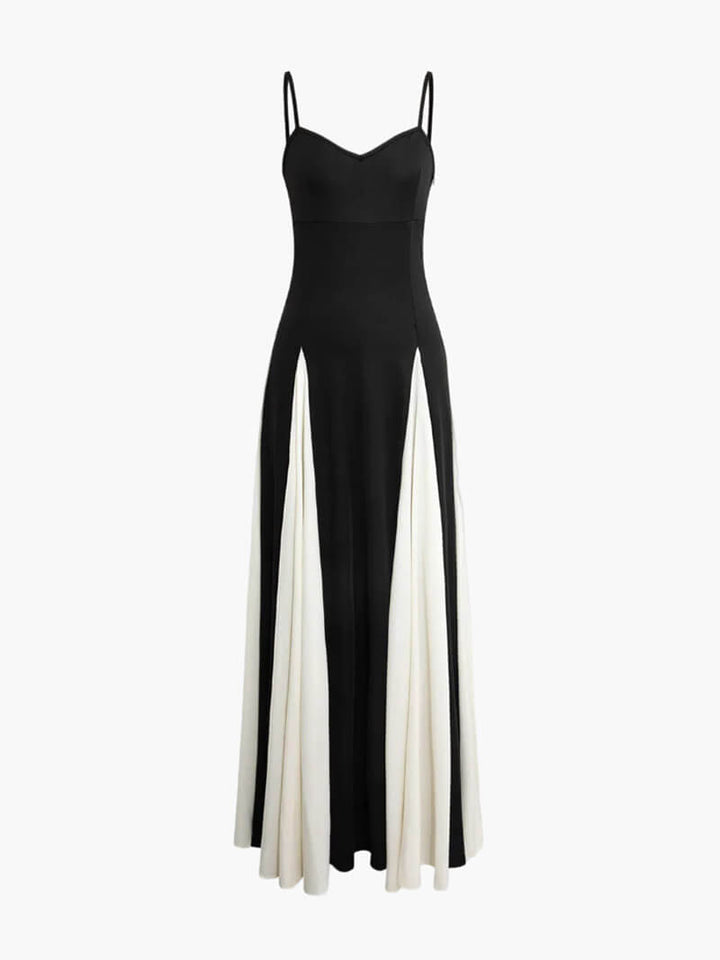 Women's Elegant Black-And-White Maxi Dress