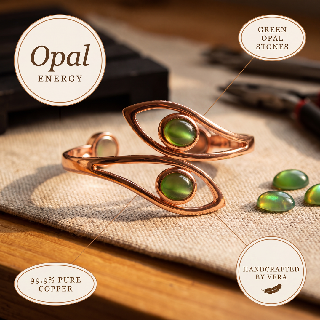 Women's Elegant Opal Copper Bracelet
