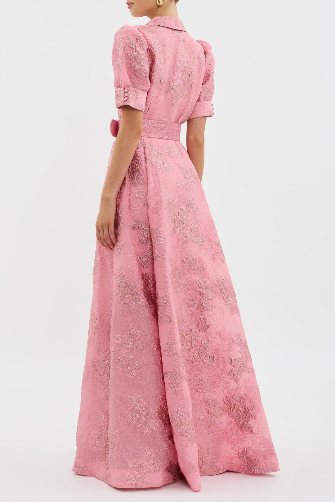 Women's Elegant Short Puff Sleeves Wedding Guest Maxi Dress