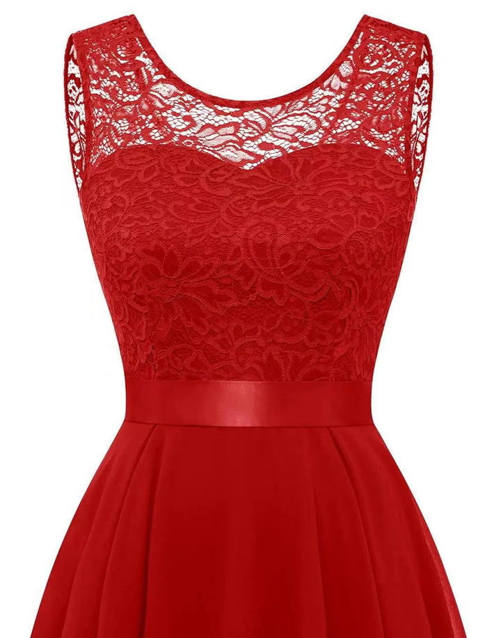 Women's Elegant Wedding Guest High Low Midi Dress