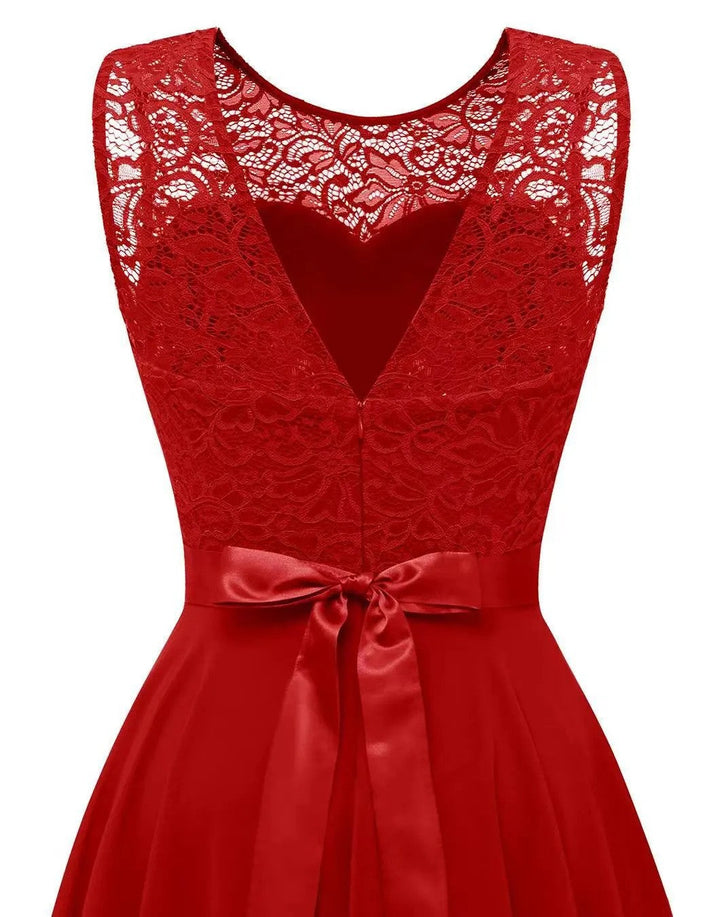 Women's Elegant Wedding Guest High Low Midi Dress