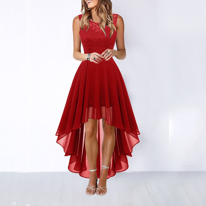 Women's Elegant Wedding Guest High Low Midi Dress