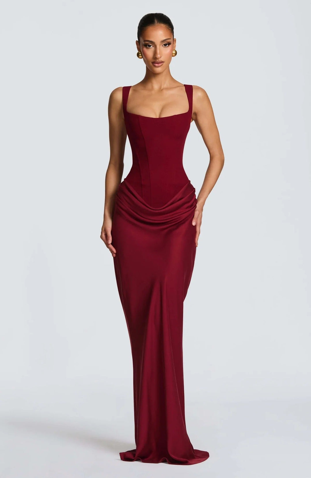 Women's Wedding Guest Structured Corset Maxi Dress