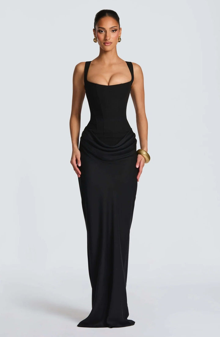 Women's Wedding Guest Structured Corset Maxi Dress
