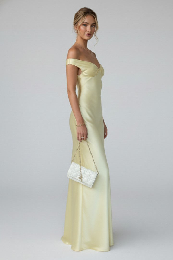Women's Wedding Guest Off-Shoulder Sweetheart Maxi Dress