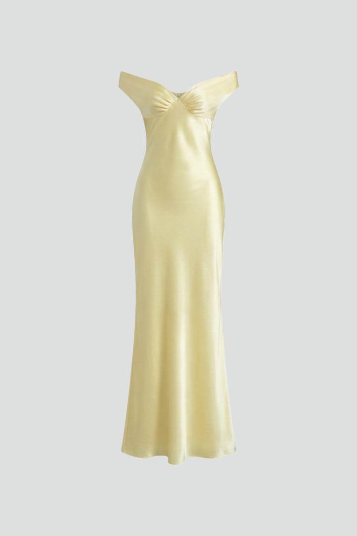 Women's Wedding Guest Off-Shoulder Sweetheart Maxi Dress