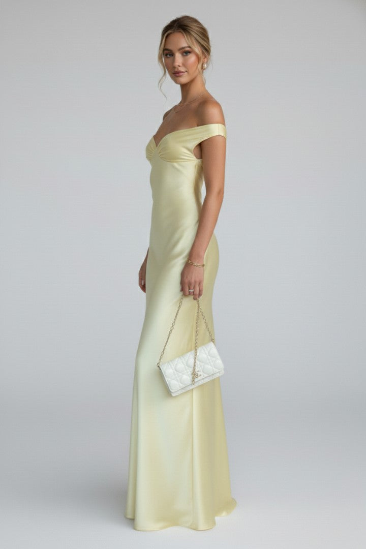 Women's Wedding Guest Off-Shoulder Sweetheart Maxi Dress