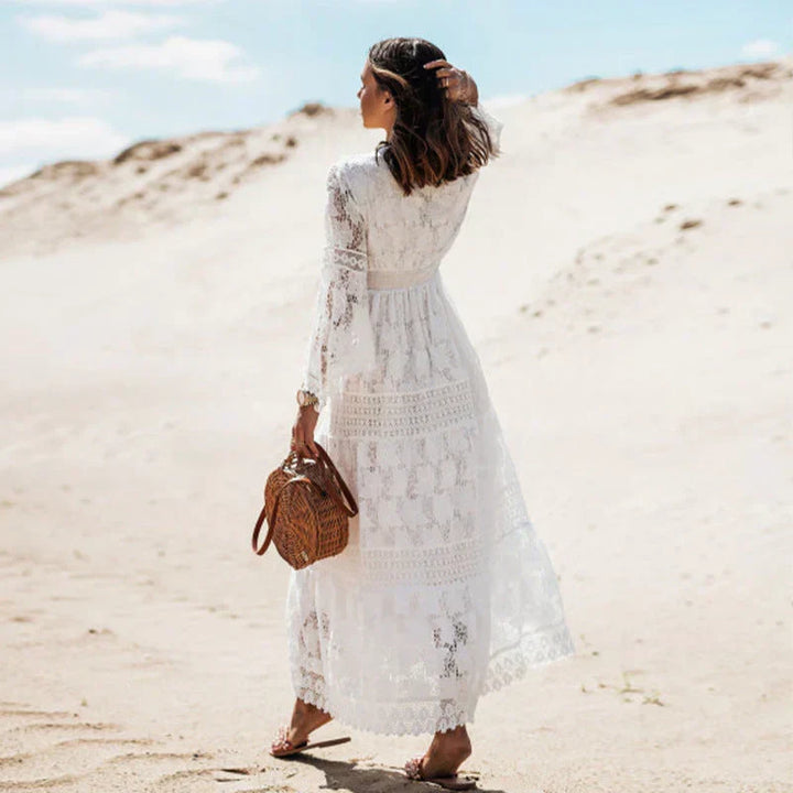 Women's Boho Long Sleeve Maxi Dress