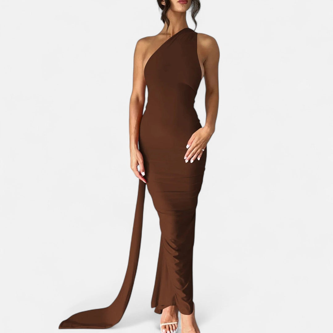 Women's Chic Backless Scarf Tie Evening Dress