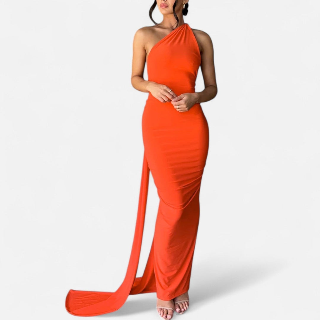 Women's Chic Backless Scarf Tie Evening Dress