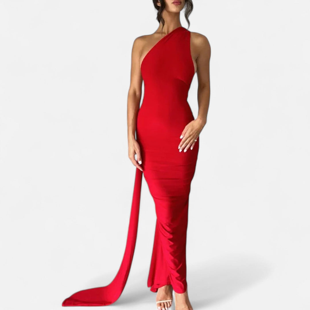 Women's Chic Backless Scarf Tie Evening Dress