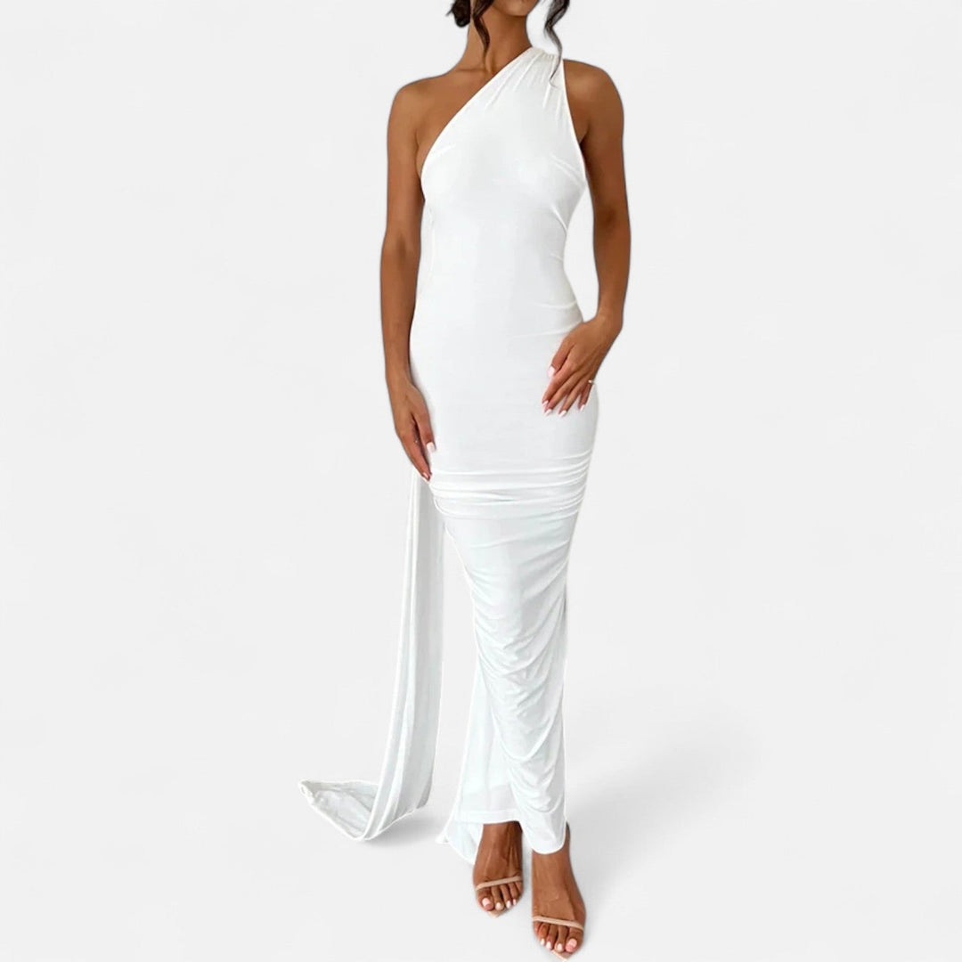 Women's Chic Backless Scarf Tie Evening Dress
