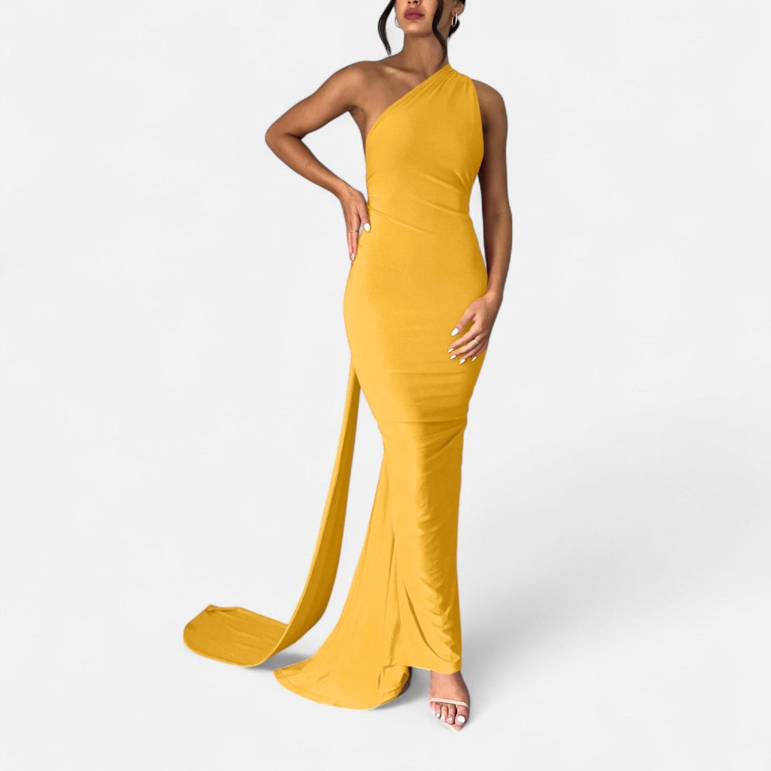 Women's Chic Backless Scarf Tie Evening Dress