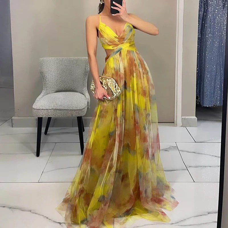 Women's Flowy Floral Maxi Dress
