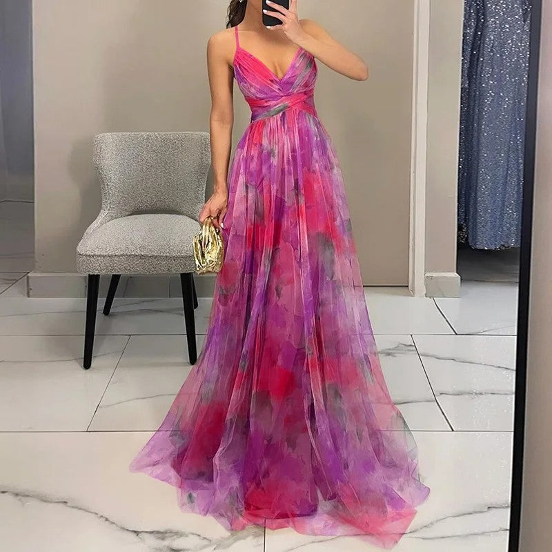 Women's Flowy Floral Maxi Dress