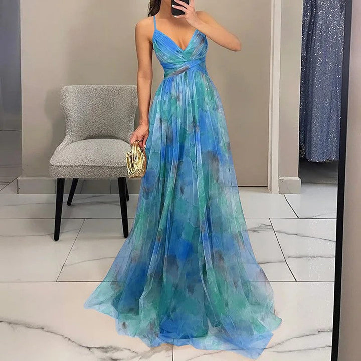 Women's Flowy Floral Maxi Dress