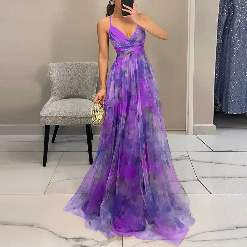 Women's Flowy Floral Maxi Dress