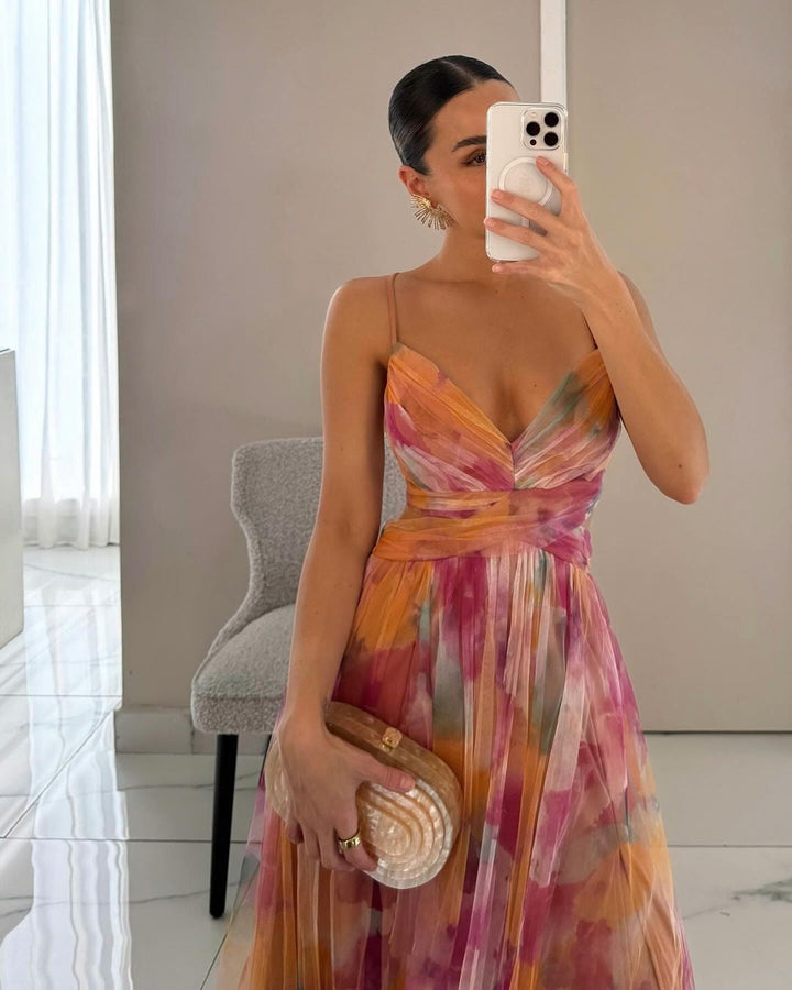 Women's Flowy Floral Maxi Dress