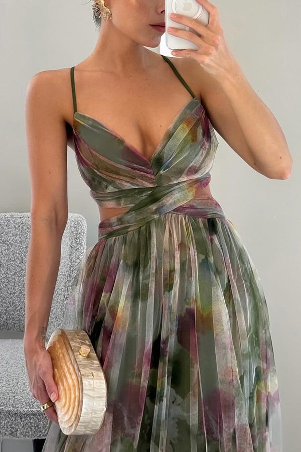 Women's Flowy Floral Maxi Dress