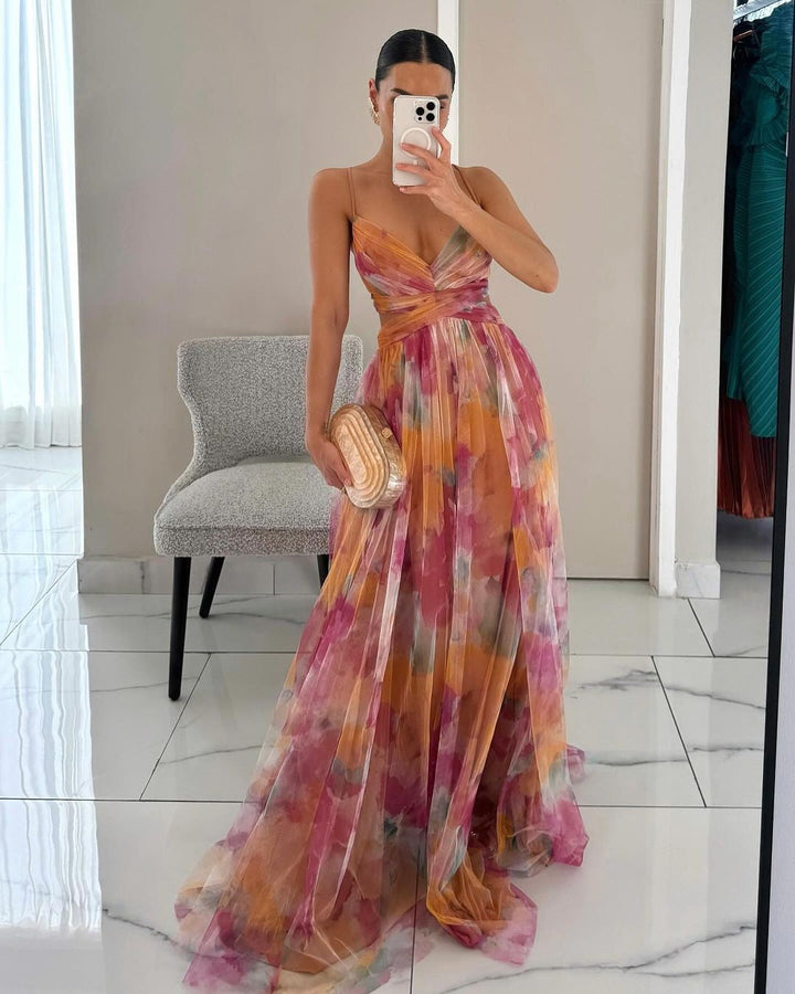 Women's Flowy Floral Maxi Dress