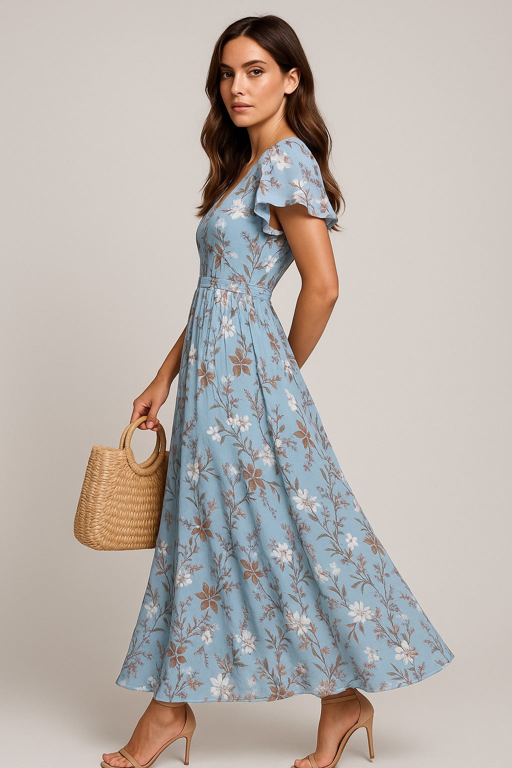 Women's Flowy Floral Summer Maxi Dress