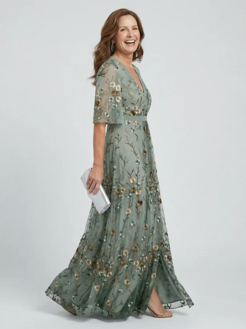 Women's Low V-Neck Floral Summer Maxi Dress